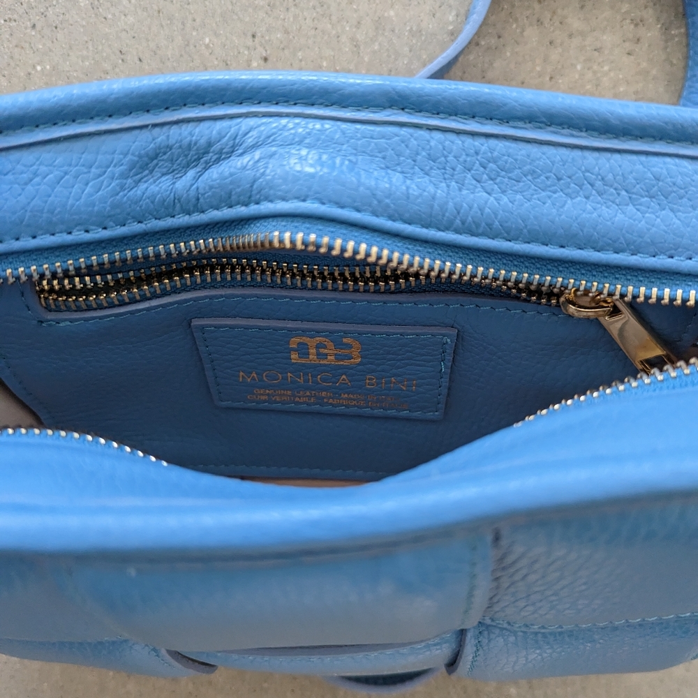 Monika Bini ROBINS EGG LEATHER HANDBAG - Picture 4 of 8